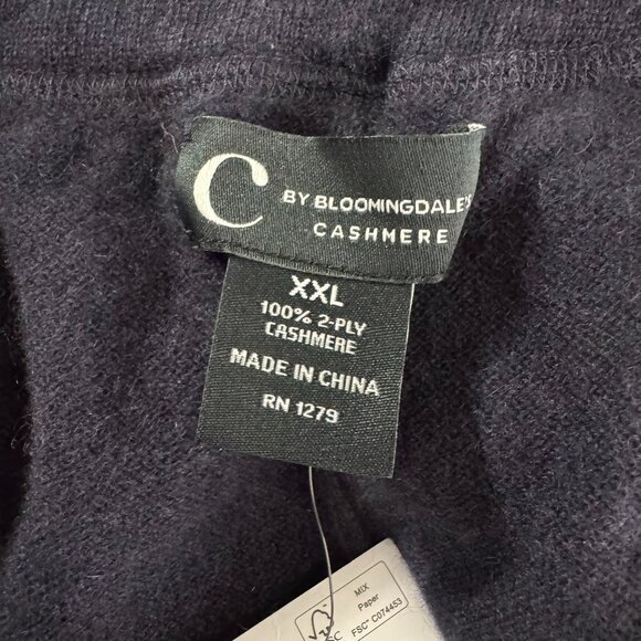 C By Bloomingdale's Cashmere Jogger Pants Womens 2XL Navy Blue NWT PT-2466 - Picture 11 of 12